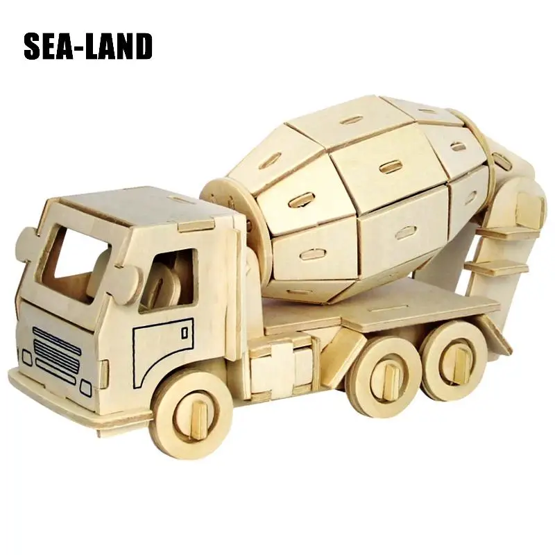 Игрушки для детей 3D пазл деревянный сделай сам инженерный грузовик детские