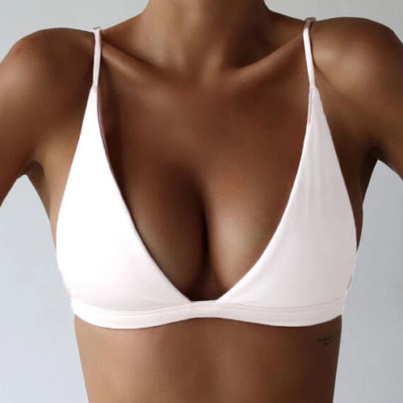 Sexy Women Solid Bandage Bikini Top Push Up Padded Bra Bralette Swimsuit Swimwear Beachwear Swimming Summer Bathing | Спорт и