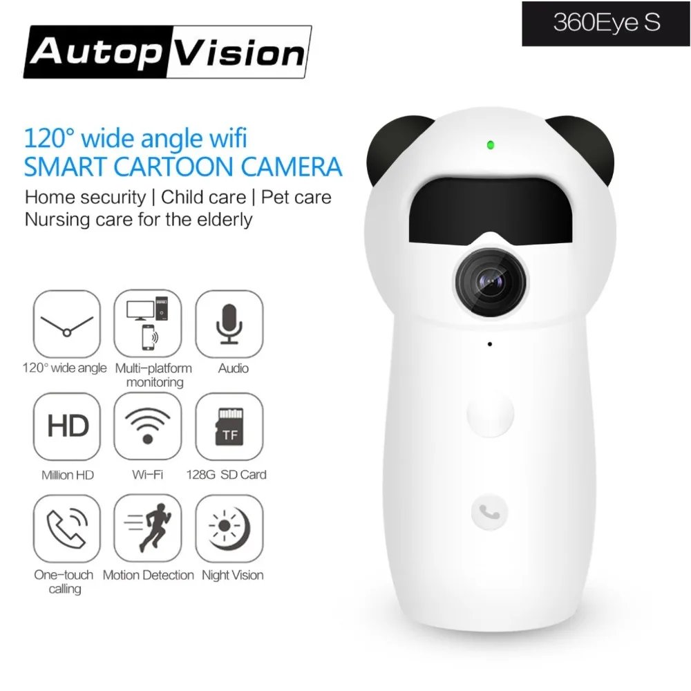 2MP Мини Wifi камера EC57 120 градусов широкоугольный умный мультипликационный