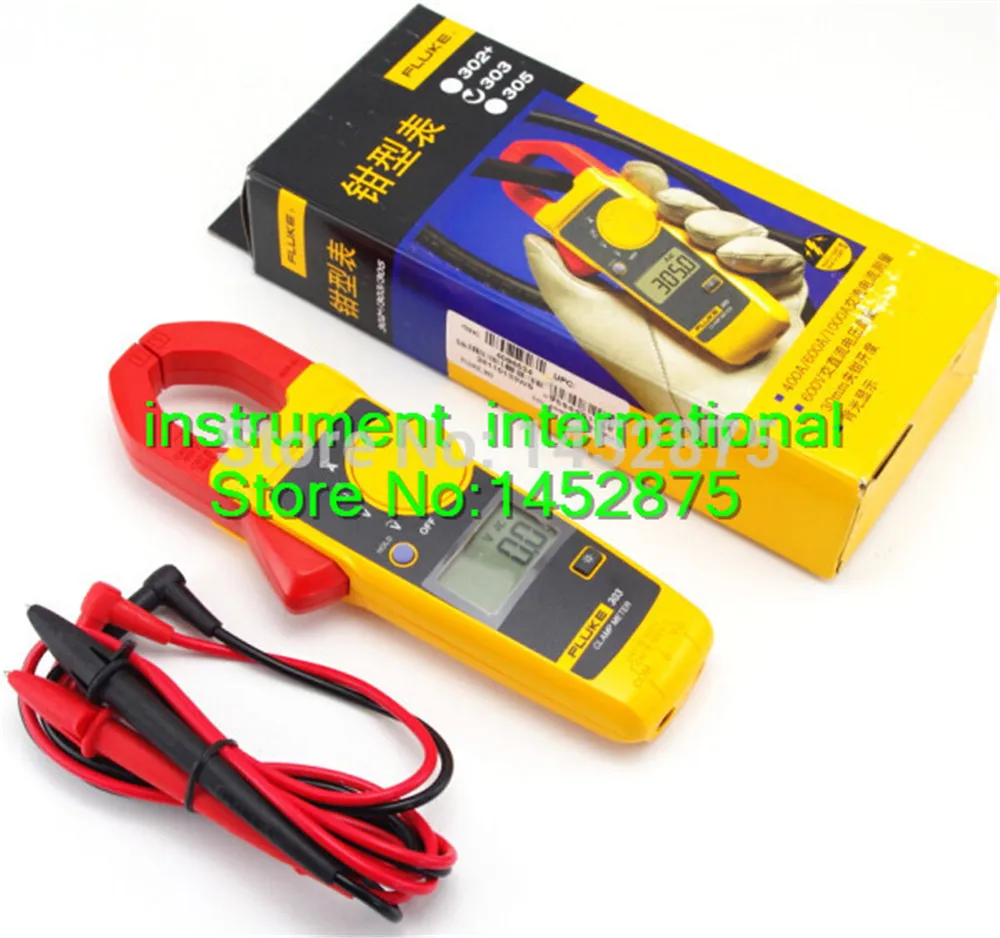 Fluke 303 цифровой клещи мультиметр AC 600A подсветка дисплей с мягким чехлом KCH16|Детали