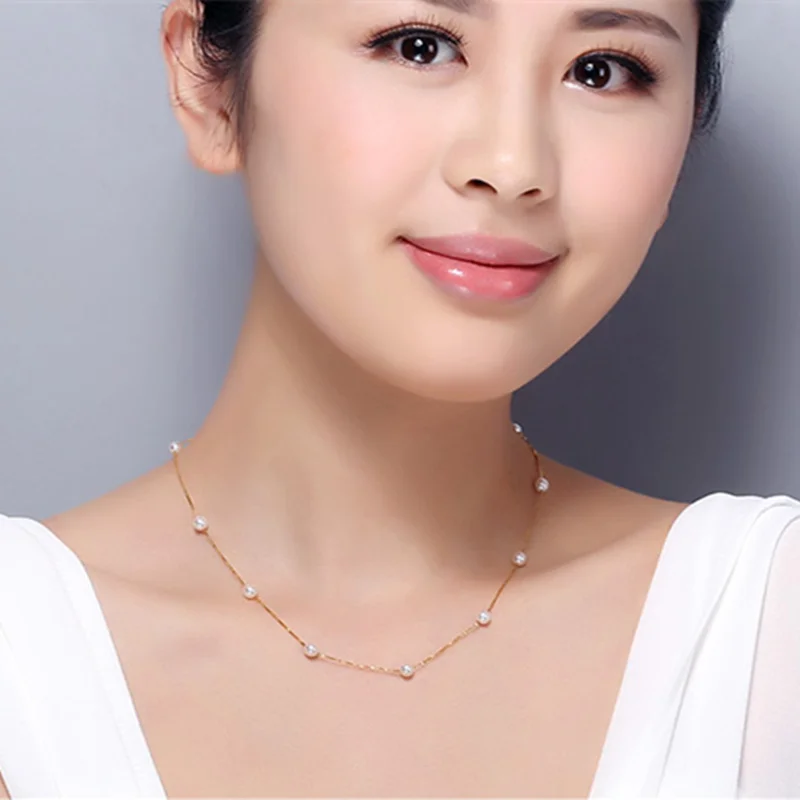 Ожерелье женское из натурального жемчуга 100% мм 7 мм|fashion jewelry|jewelry fashionjewelry free shipping |