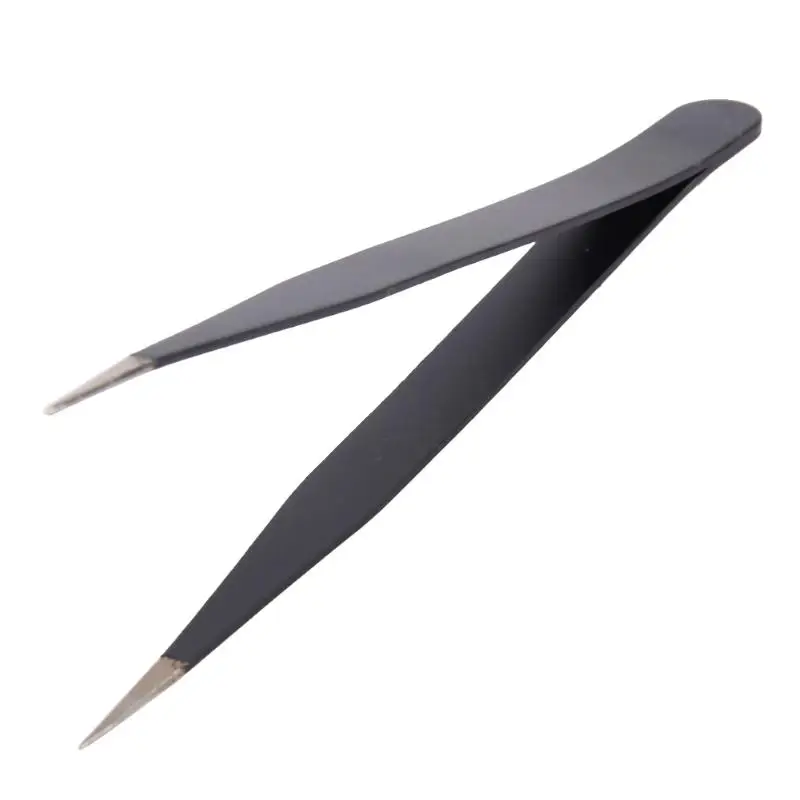 

2 Pcs Stainless Steel Elbow Antistatic Nail Tweezers Nail Rhinestone Paillette Nipper Manicure Decorations Picking Tweezer Clip