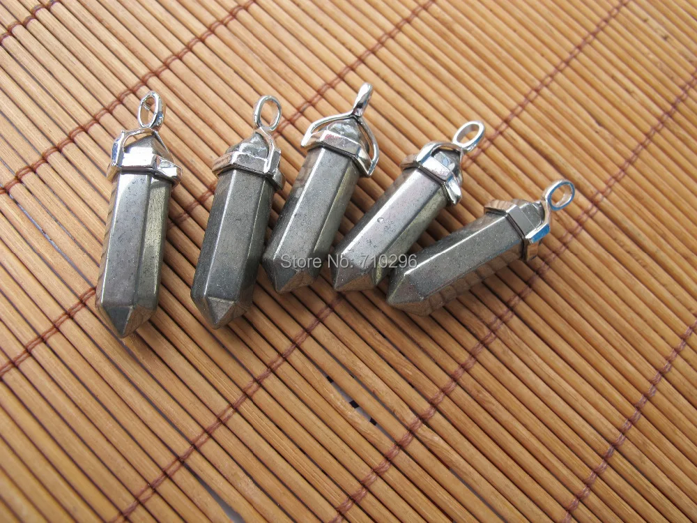 New Designed!Natural Pyrite Point Gem stone Pendant 10Pcs/lot fit necklace diy | Украшения и аксессуары