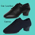 Мужские туфли для танго и сальсы, кожаные бальные туфли из парусины, с раздельными подошвами, для тренировок, для латинских танцев