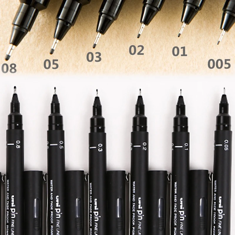 1pcs Technical Multi Pen Micron Drawing Pen Multi-type 005 01 02 03 05 08 Tip Penspinning Writing for School