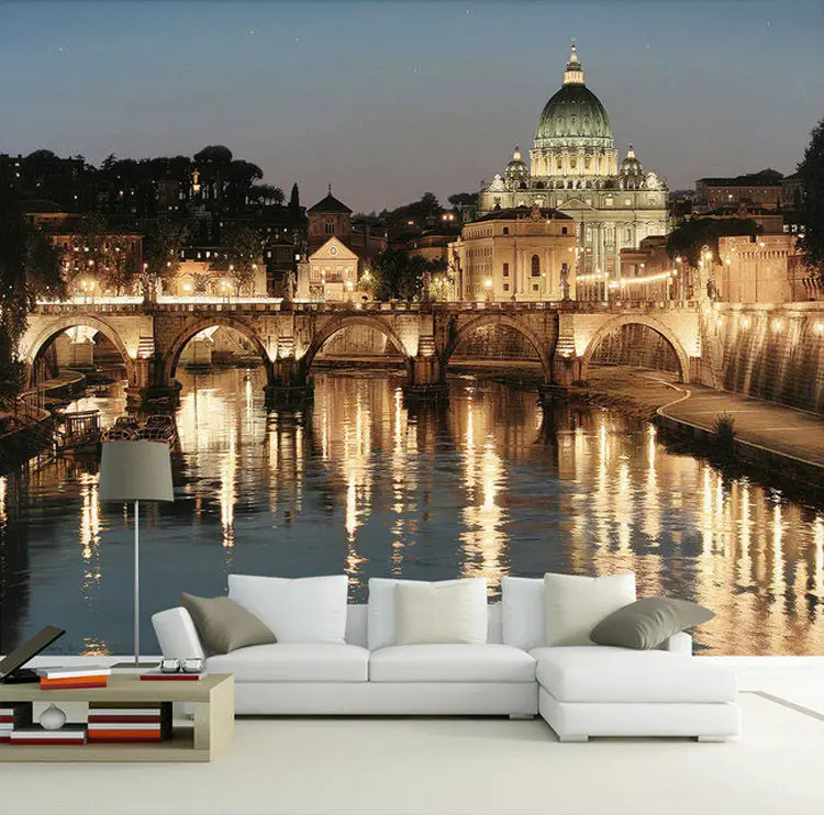 Очаровательные обои для Ночной городской сцены на заказ 3D настенные фрески