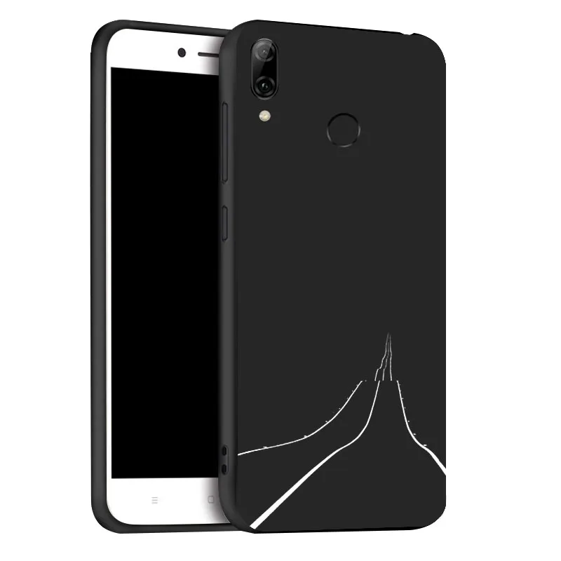 P Smart чехол s для huawei P Smart чехол 3D Окрашенный черный чехол для huawei Y7 Y6 Y5 Prime Y9 Чехлы бампер