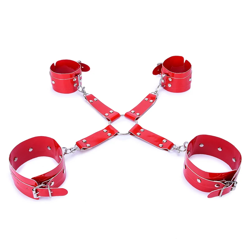Наручники для женщин наручники из лакированной кожи набор бондажа взрослых| |