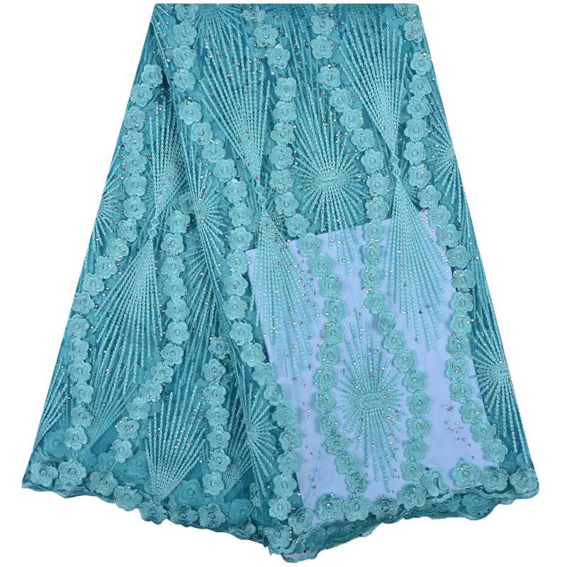 

Embroidered Tulle Lace Fabric African Lace For Party Dress High Class African French Lace Fabric 5 Yards A999