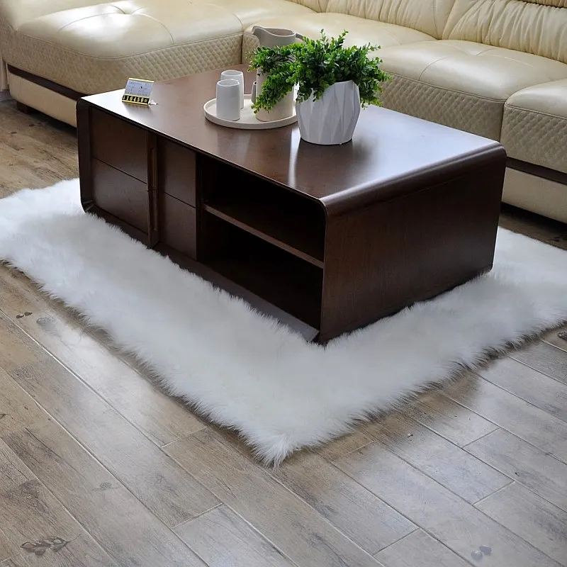 Европейский искусственный шерстяной плюшевый ковер из овчины для гостиной