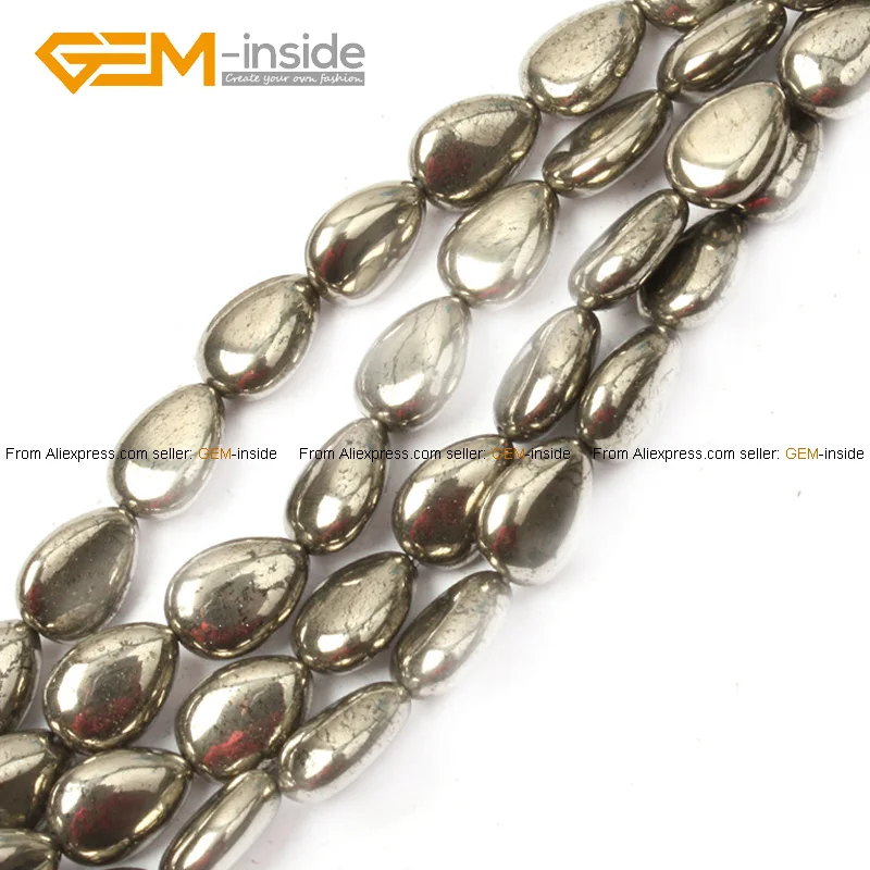 Натуральные плоские каплевидные бусины с драгоценным камнем для изготовления