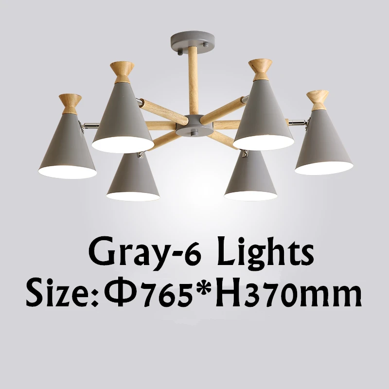 Gray-6 lights Аппаратные средства, современная светодиодная Люстра для гостиной, спальни, квадратная внутренняя Потолочная люстра, лампа, светильники - Цвет абажура: Gray-6 lights