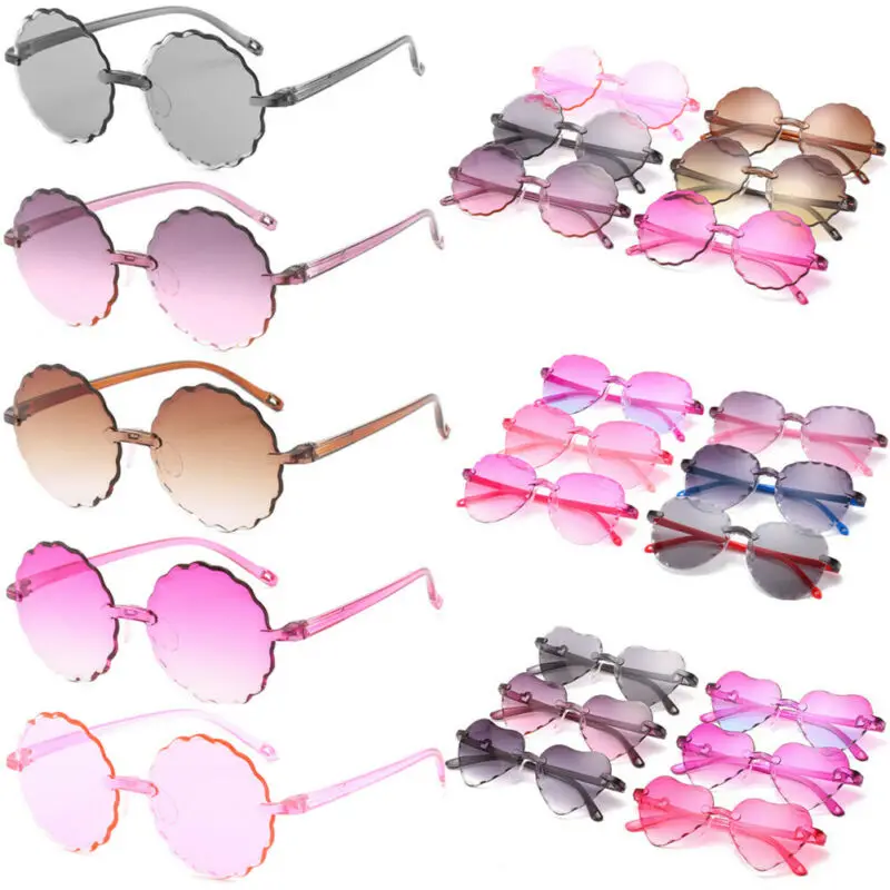 Pudcoco Cute Gradient Heart Shape Children sunglasses kids Boys Girls Ultra-light Sunglasses Shades Holiday UV400 Protection | Спорт и