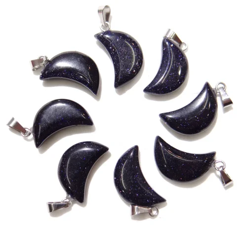 Оптовая продажа модных кварцевых кристаллов Natuursteen tiger eye Opalite Mix Onyx Bedels Moon Hangers Voor