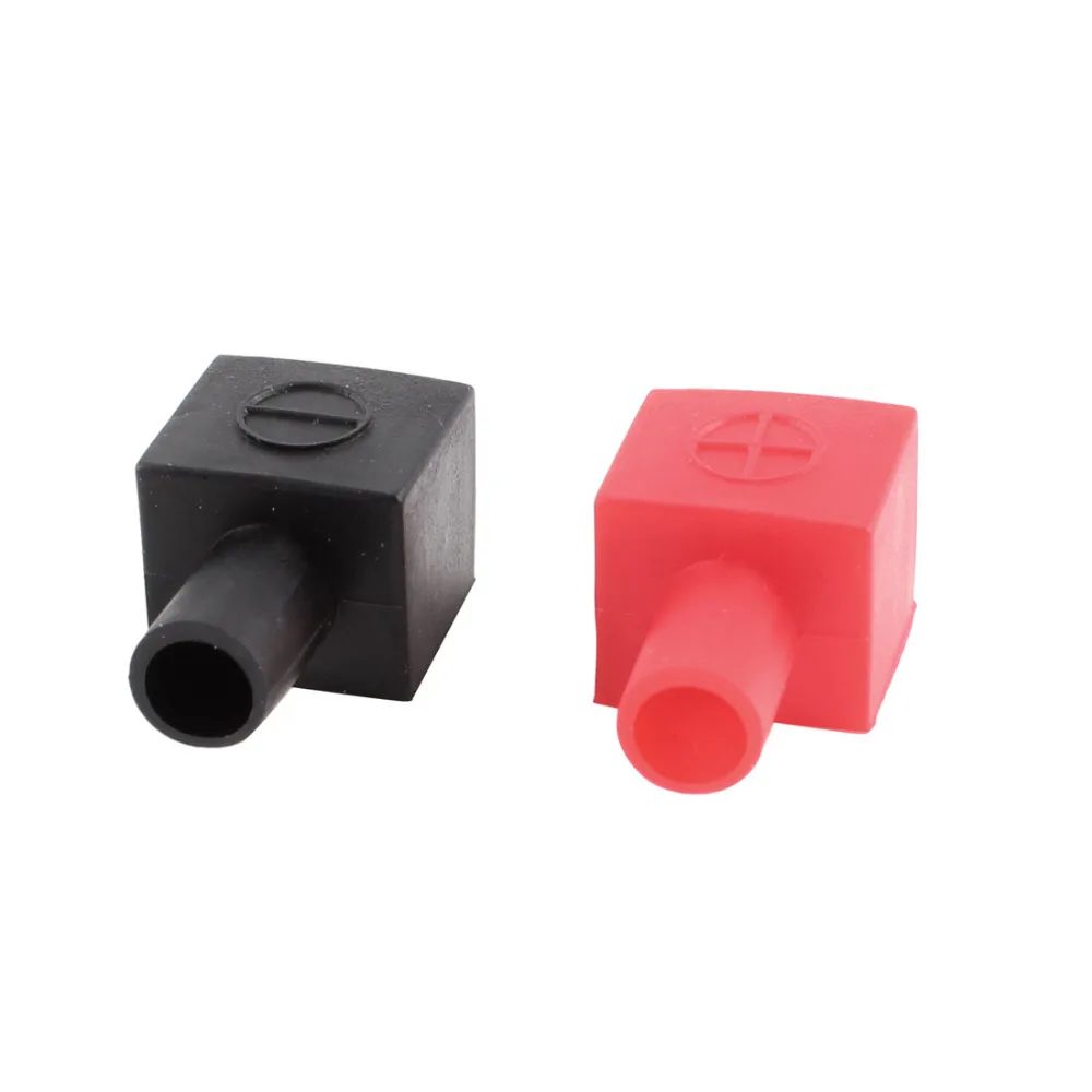 

UXCELL 1Pair Car Battery Terminal Cable Angle Type Insulation Cover Boot Cap Protecting Insulation Black Red