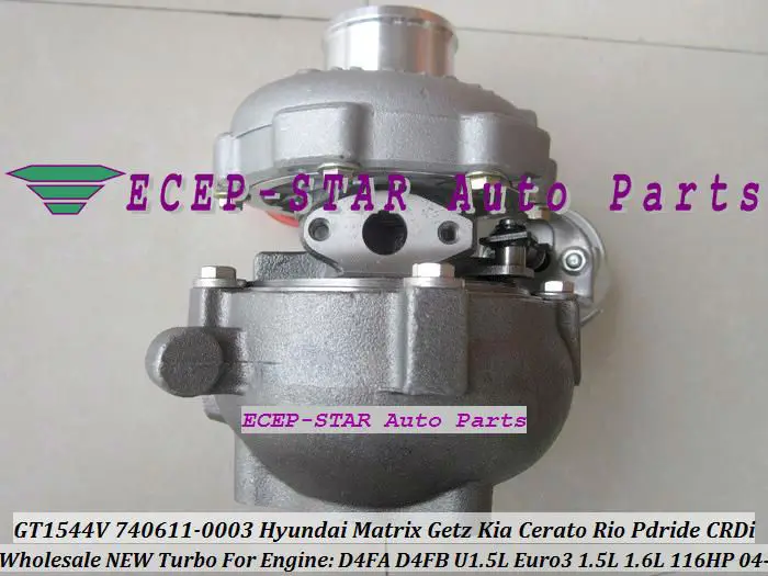 Бесплатная доставка GT1544V 740611 5001S 5002S турбо для HYUNDAI Matrix Getz KIA Cerato Rio Pdride 1.5L CRDi D4FA D4FB