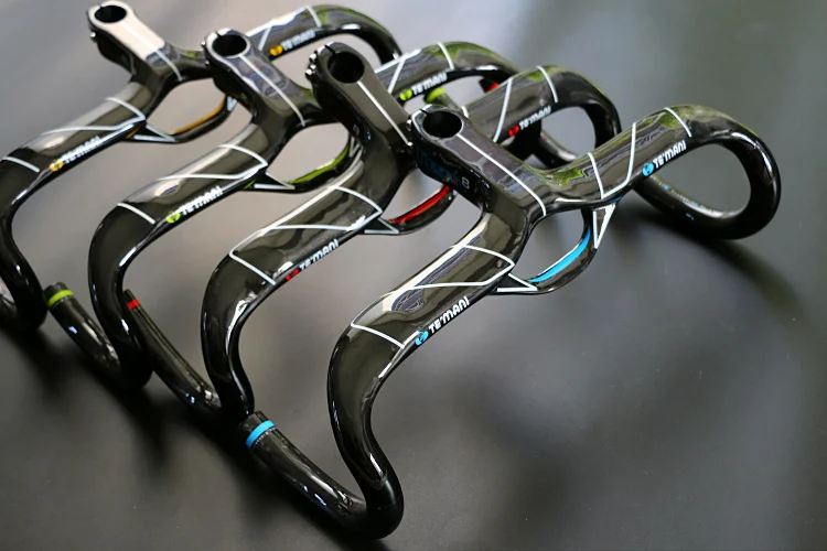 Pаспродажа Велосипедный руль TEMANI, полностью углеродное волокно, Встроенный руль со стержнем, 28,6*400/420/440 мм