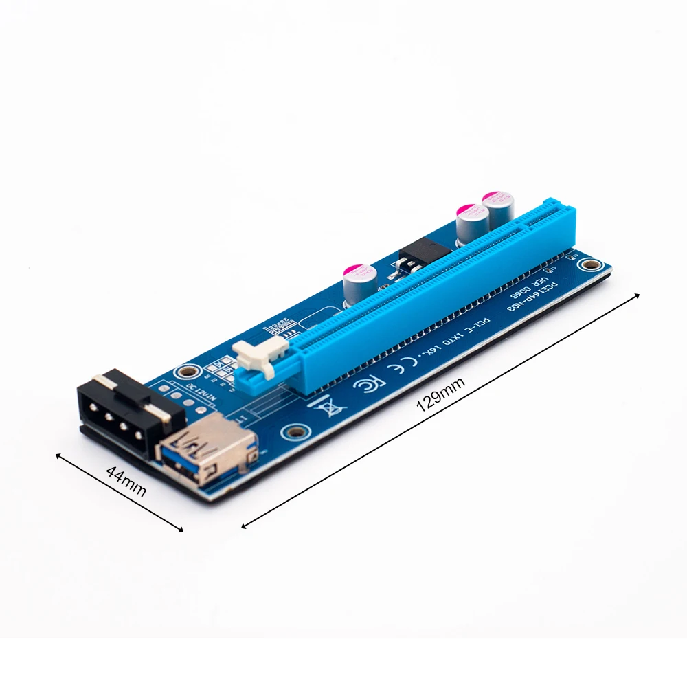 Pci-E удлинитель Pci-e 6 шт. Pci Express Riser Card 1-16x60 см Usb 3 0 кабель Sata на 4 pin Molex Power для Btc Miner |