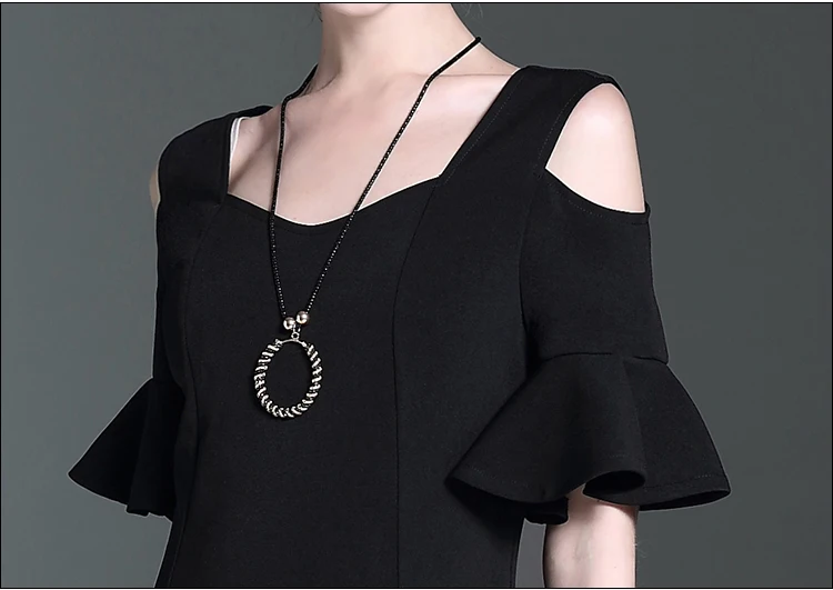 С открытыми плечами Черный Зеленый платье Для женщин новые летние модные