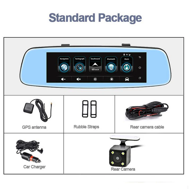 QUIDUX Android 8 0 &quot3G Автомобильный видеорегистратор зеркало заднего вида GPS навигация