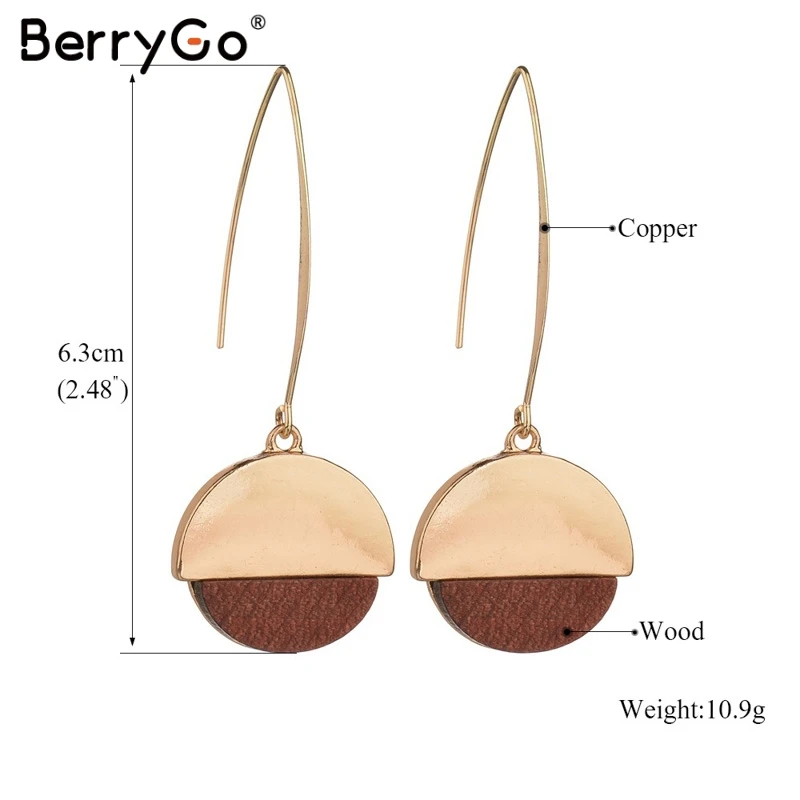 Женские серьги BerryGo длинные с крючками для женщин Золотое ювелирное изделие