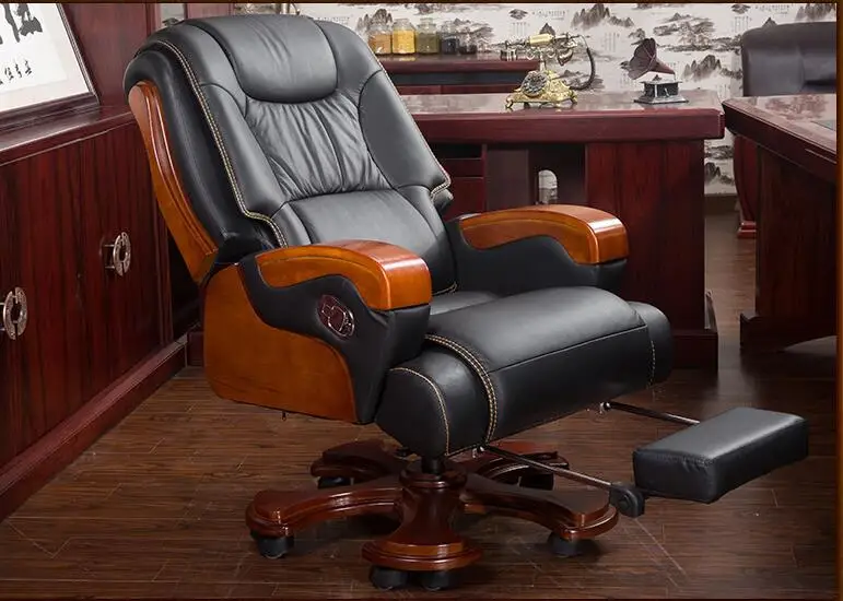 Офисное кресло из твердой древесины кожаное шеф-повара лежащее массажное для