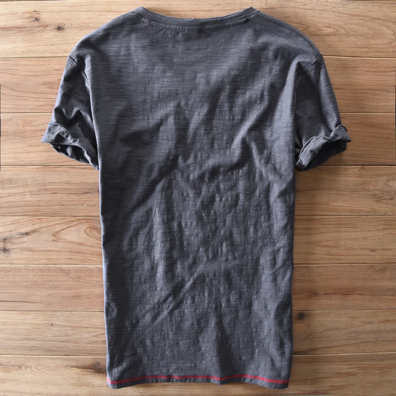 Футболка мужская с v образным вырезом модная индивидуализированная тенниска в