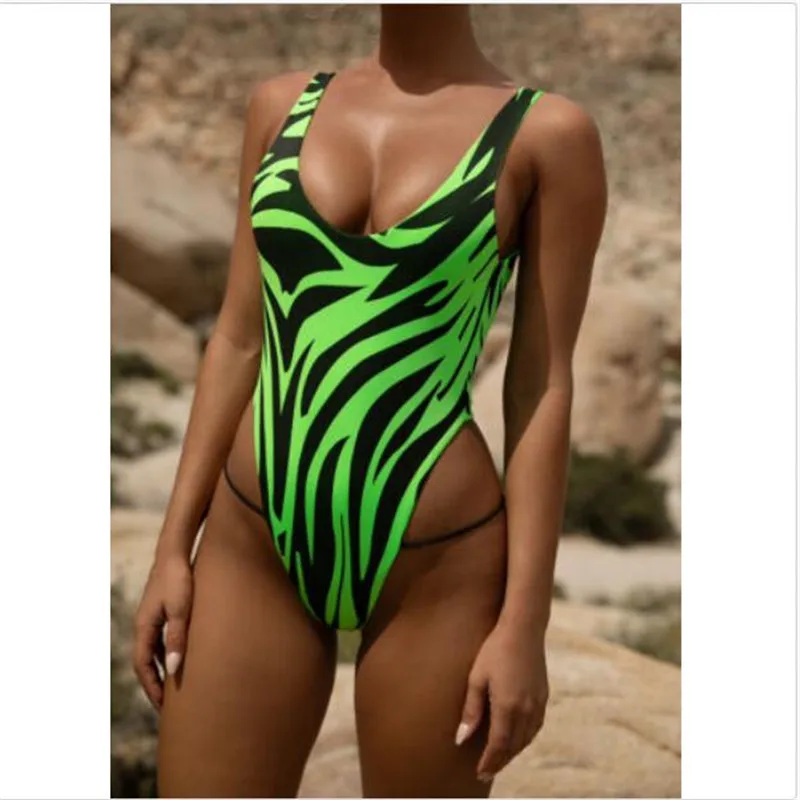 Женский купальник бикини с пожарным принтом новый сексуальный цельный Летний