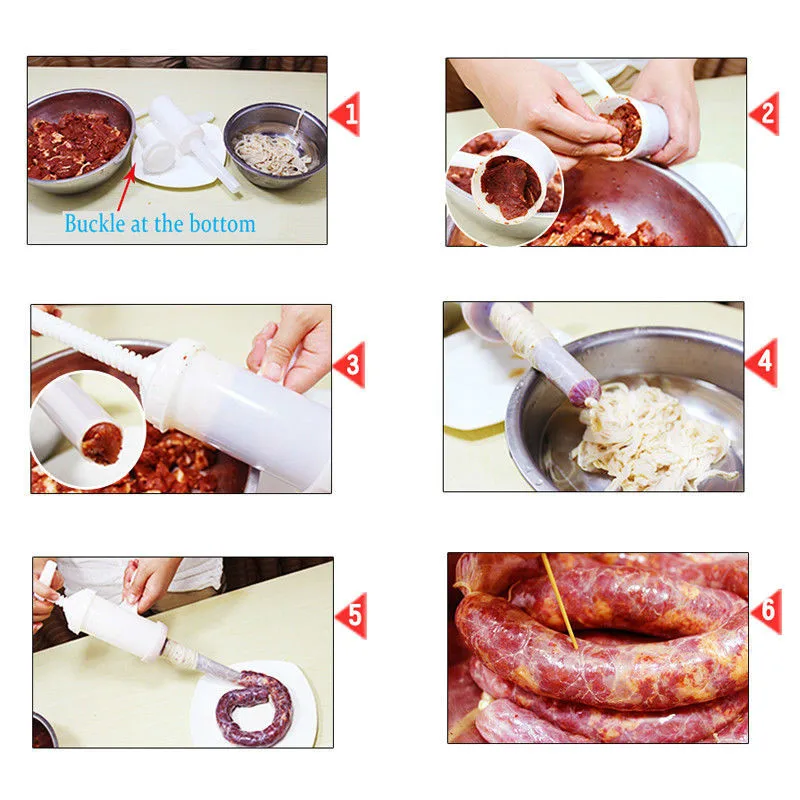 Manual Sausage Stuffer Tools Food Grade Plastic Machine Cod Fish Intestines High Capacity Kitchen Meat Grinder | Дом и сад