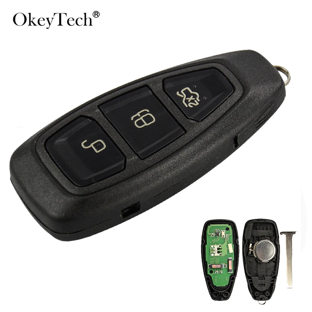 

Ключ дистанционного управления OkeyTech, 3 кнопки, 433 МГц, для Ford Mondeo Fiesta Focus Titanium C-Max Kuga