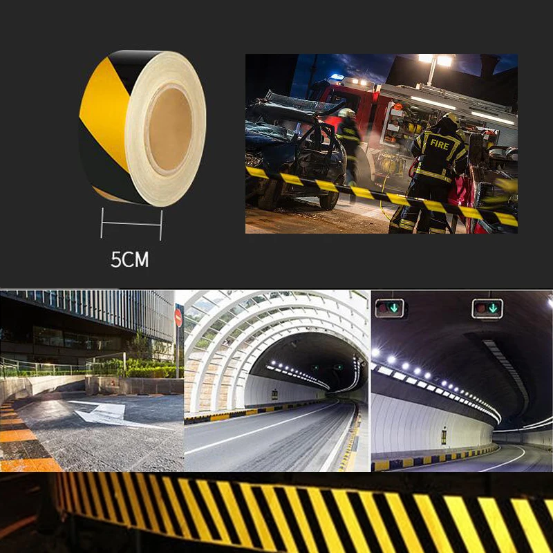 50 мм x 10 м самоклеящиеся светоотражающие наклейки из пэт дорожный велосипед