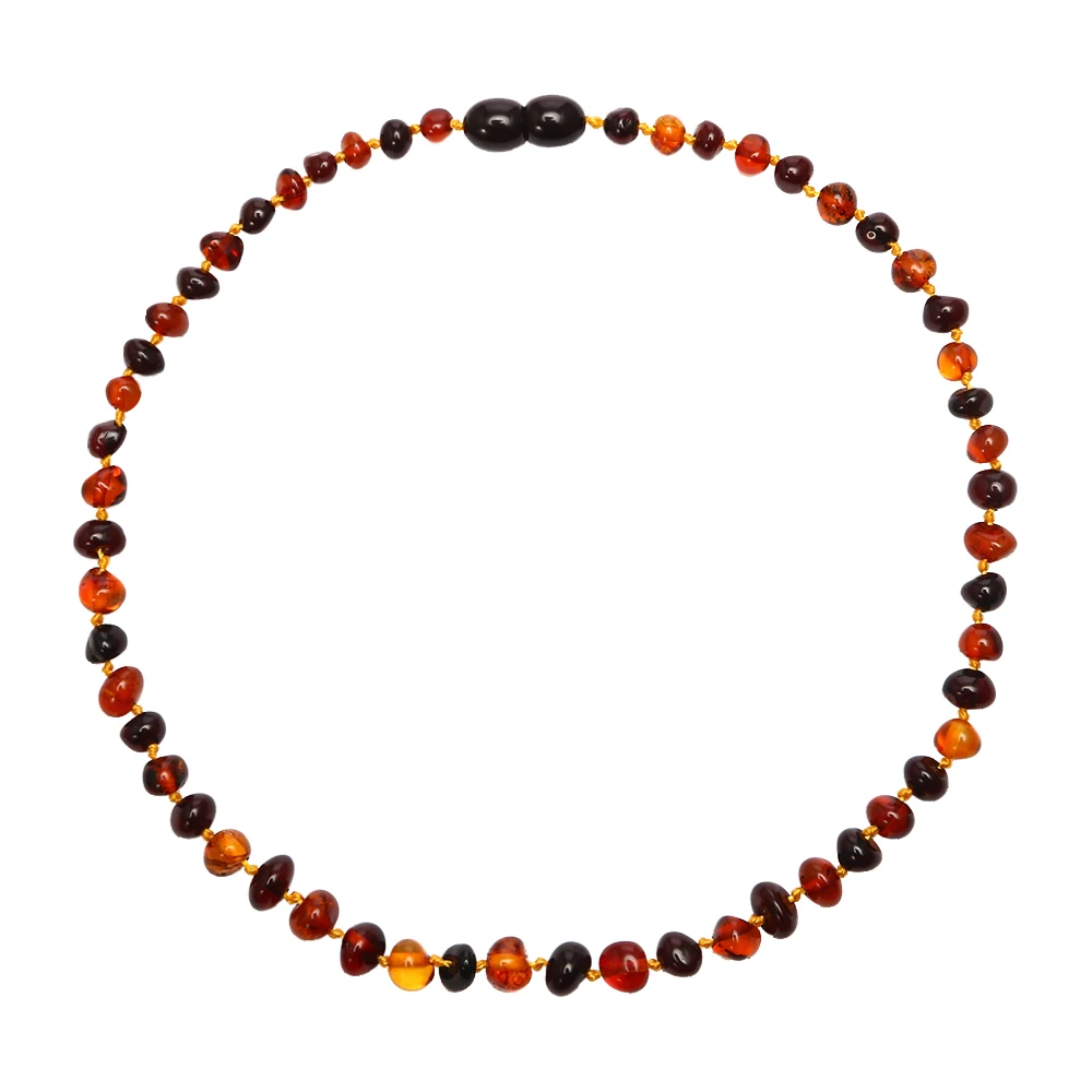 HAOHUPO Baltic Янтарное прорезывающее ожерелье для малышей (унисекс) Вишня с коньяком
