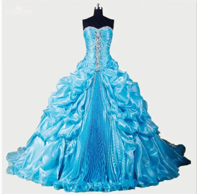 RSE280 высокое качество Yiaibridal Кристалл бисером органзы падение пузырь подобрать юбку Дебютант платье бирюзовое платье для кинсеаньеры - Цвет: Многоцветный