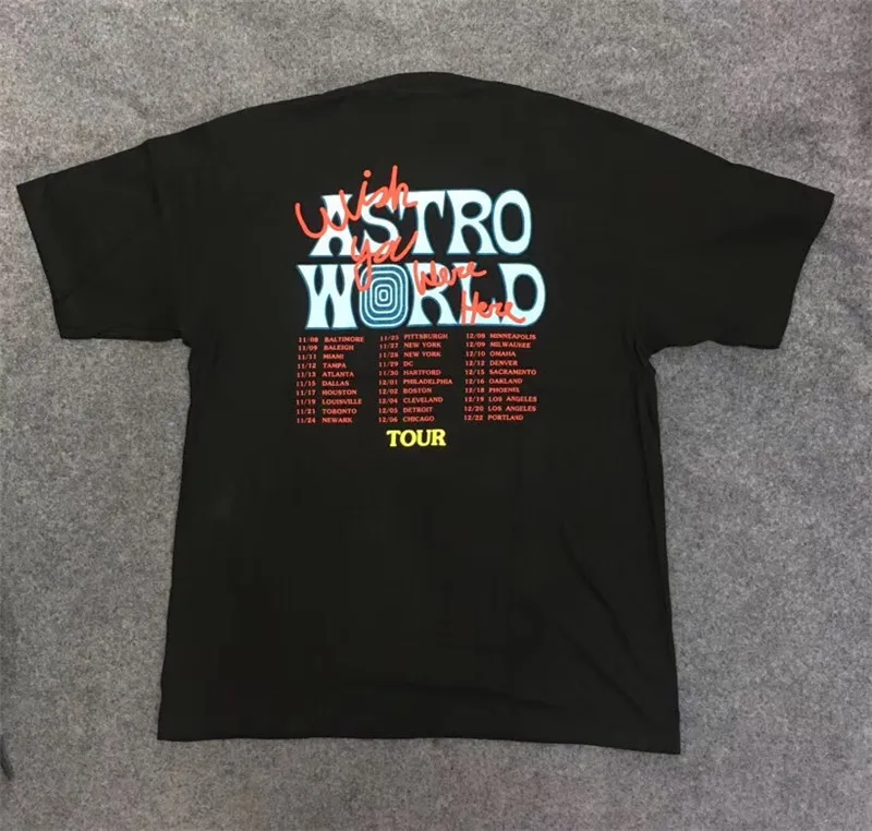 2019 год праздничная футболка Тревиса Скотта выдвижная Astroworld для мужчин и женщин 1:1
