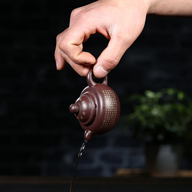 Оригинальный чайный горшок из исинской глины 100 мл мини с буддистскими писаниями