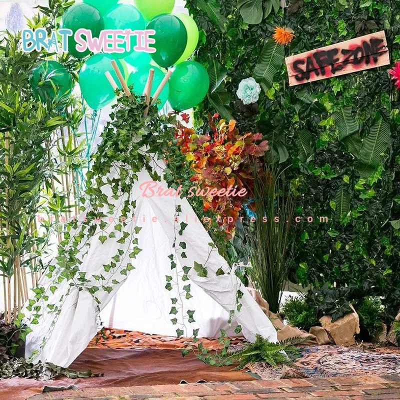 Искусственные листья искусственные гирлянда веревка плющ лоза джунгли