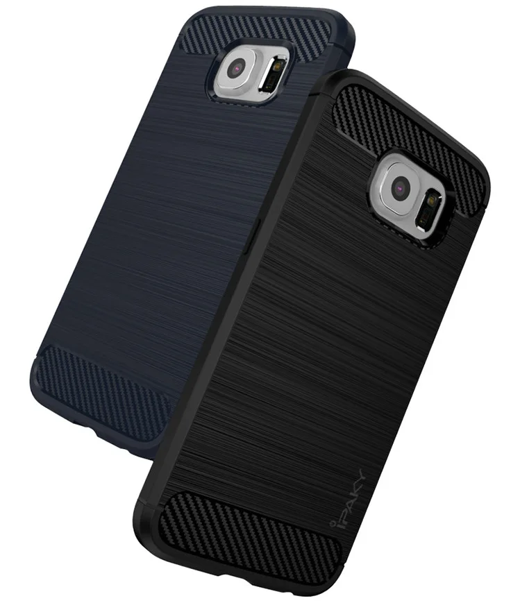Оригинальный Чехол iPaky для samsung Galaxy S6 Edge углеродное волокно текстура матовый
