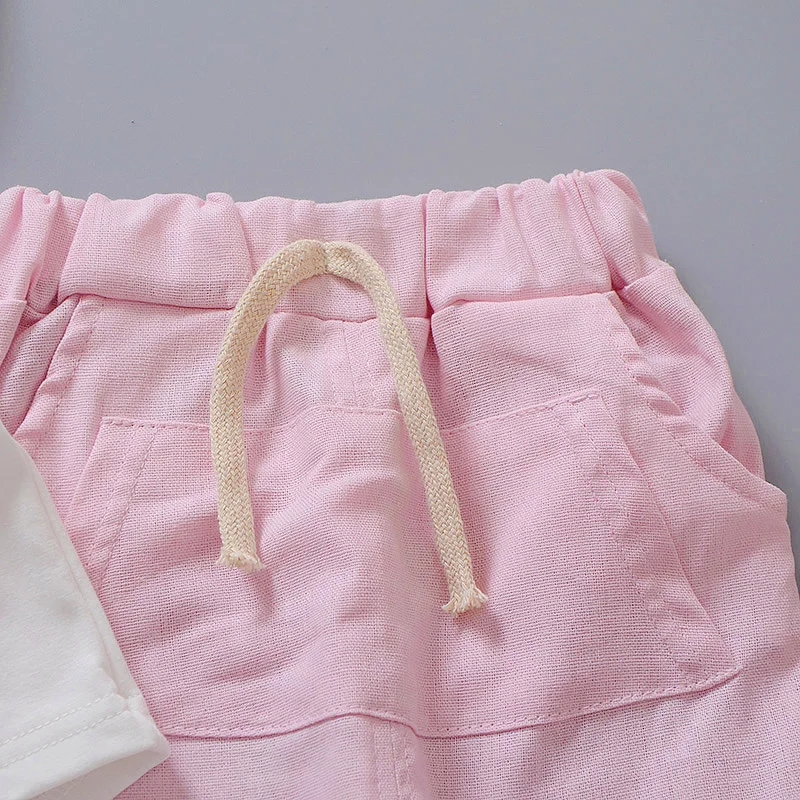 Летний костюм для мальчиков BibiCola Повседневная футболка с мультяшными животными