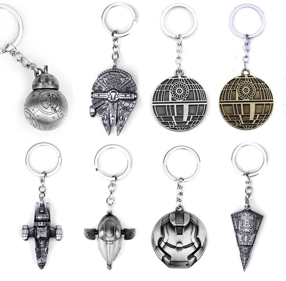 

Star Wars Spaceship Keychains Toys Model Keychain Death Star BB8 Slave 1 Collectables Metal Keychains Keyring