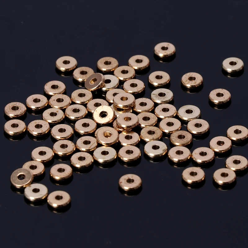100 шт. металлические гладкие плоские разделительные диски Heishi Rondelle Beads Diy