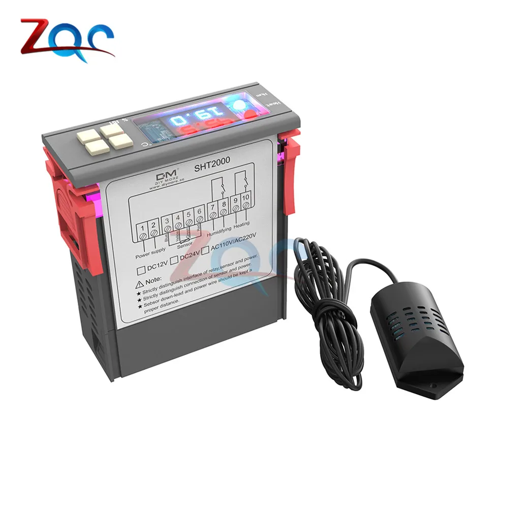 STC-1000 SHT2000 AC 110V 220V Цифровой термостат гигростат регулятор температуры влажности Регулятор терморегулятор гигрометр