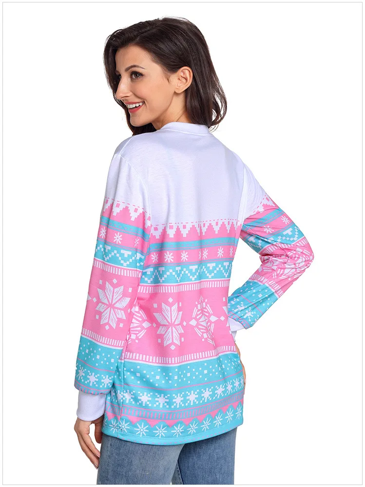 Осенне-зимний свитер длинный 2018 Женский Национальный принт Повседневный плотный