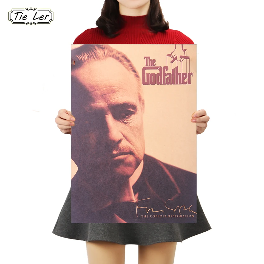 TIE LER Godfather серия постеров из фильмов, ВИНТАЖНЫЙ ПЛАКАТ из крафт-бумаги для бара, кафе, декоративная роспись, наклейка на стену 50,5X35 см