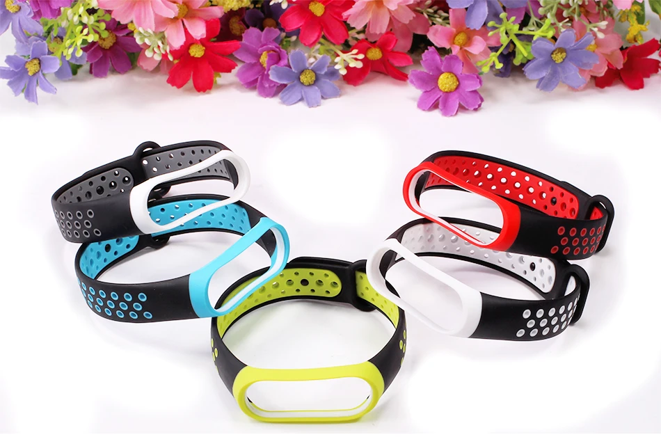Ремешок BOORUI mi band 3, двойной цвет, дышащий силиконовый ремешок mi band 3, спортивный ремешок, сменный ремешок для xiaomi mi band 3