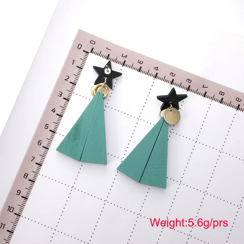 Звезда Серьги Этнические богемные серьги Multi Цвет деревянный большой