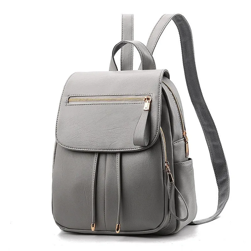 Gray Handbag LIKETHIS, женский рюкзак, Повседневный, из искусственной кожи, рюкзак для путешествий, Mochila Escolar Masculina, рюкзак Zainetto Donna, женский, однотонный, Новинка - Цвет: Gray Handbag
