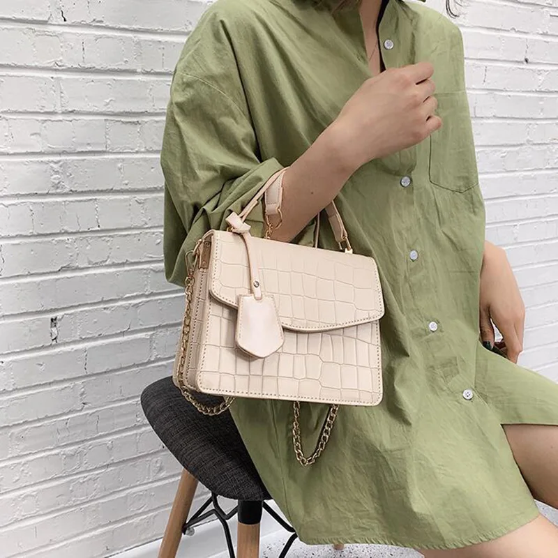 Женская маленькая квадратная сумка через плечо с узором под камень 2019 сумочки на