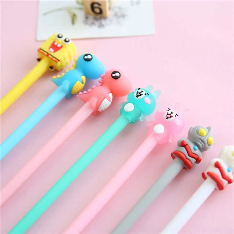 Из 2 предметов Черная гелевая ручка с фигуркой котенка ребенок смешно