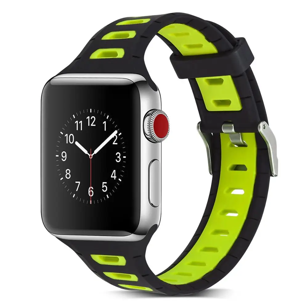 Ремешок силиконовый спортивный для Apple watch 4 band 44 мм 40 браслет iwatch aple 42 38 аксессуары