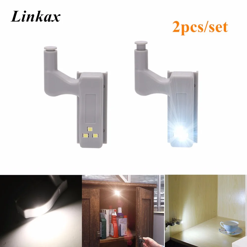 

2pcs/set Inner Hinge LED Sensor Under Cabinet Lights Lamp For Kitchen Bedroom Closet Wardrobe